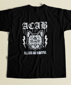 Acab All Cats Are Beautiful 80s Mens T Shirt
