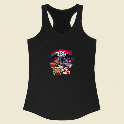 Baby Yoda Groot And Toothless Stitch Gizmo Hug Racerback Tank Top