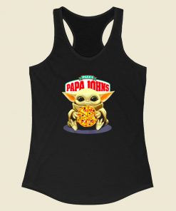 Baby Yoda Hug Pizza Papa Johns Racerback Tank Top