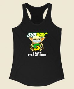 Baby Yoda Subway I Cant Stay At Home Racerback Tank Top