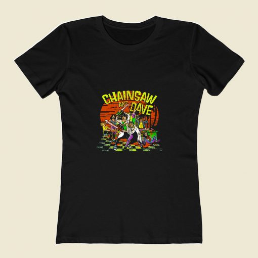 Chainsaw And Dave Summer School 80s Womens T shirt