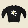 Grey Flower 80s Sweatshirt Style