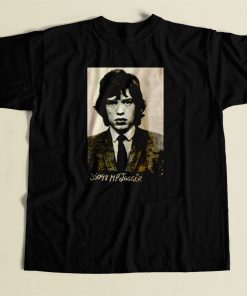 Mick Jagger Mugshot 80s Mens T Shirt