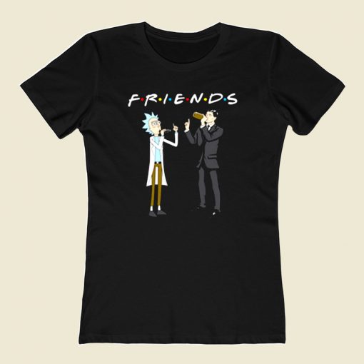 Rick And Archer Drink Wine Friend 80s Womens T shirt