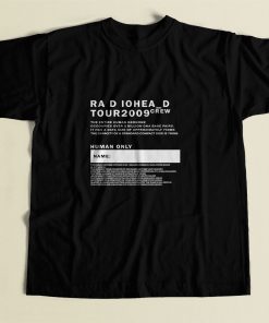 Tour 2009 Radiohead Crew 80s Mens T Shirt