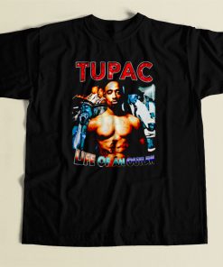 Tupac Shakur Life Of An Outlaw 80s Mens T Shirt