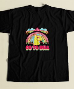 Unicorn Go To Hell 80s Mens T Shirt