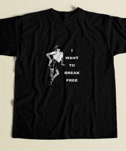 Vintage I Want To Break Freddie Mercury Queen 80s Mens T Shirt