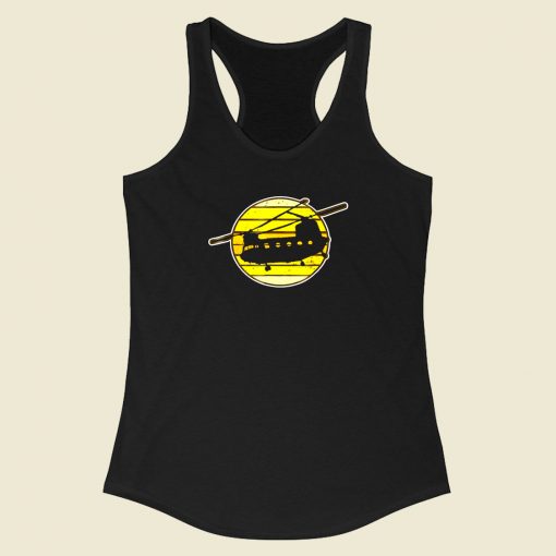 Chinook Pilot Helicopter Racerback Tank Top Style