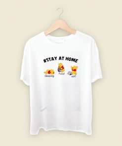Cute Pooh Quarantine Stay Home Men T Shirt Style