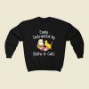 Easily Distracted By Sloths And Cats 80s Fashionable Sweatshirt