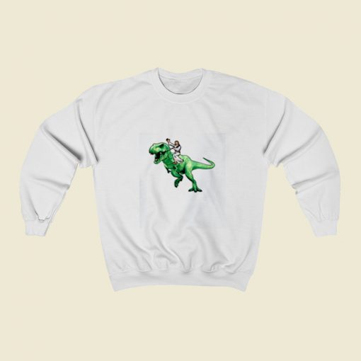 Jesus Riding A Dinosaur Christmas Sweatshirt Style