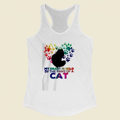 My Heart Is Held By The Paws Of A Cat Women Racerback Tank Top