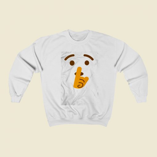 Shh Shushing Face Emoji Christmas Sweatshirt Style