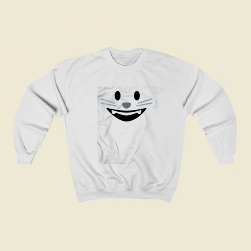 Smiling Cat Emoji Christmas Sweatshirt Style