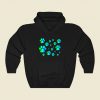 Blue Green Ombre Pawprint Pattern Funny Graphic Hoodie