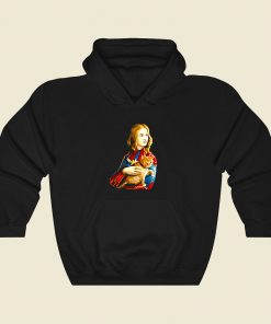Heroine With A Cat Funny Graphic Hoodie
