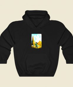 Hiking Recharging In Nature Outdoor Battery Funny Graphic Hoodie