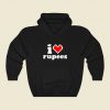 I Heart Rupees Funny Graphic Hoodie