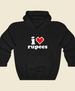 I Heart Rupees Funny Graphic Hoodie