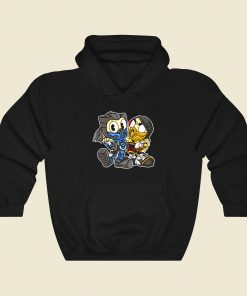 Icehead And Fireman Funny Graphic Hoodie