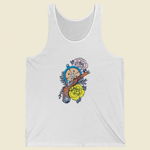 Compass With Flower Tank Top