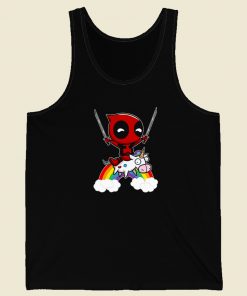 Funny Mini Deadpool And Unicorn Tank Top