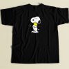 Cute Peanut Hug Snoopy 80s Retro T Shirt Style