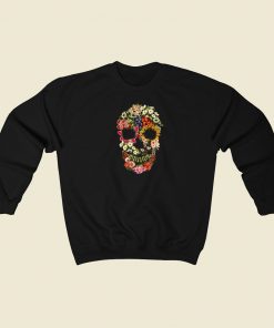 Floral Skull 80s Retro Sweatshirt Style