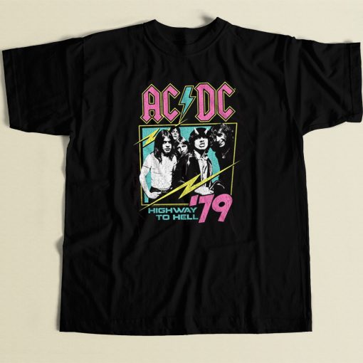 AC DC Highway To Hell 80s Retro T Shirt Style