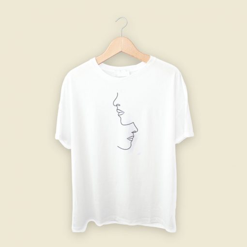 Abstract Face Minimalism 80s Retro T Shirt Style