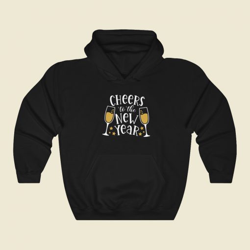 Cheers To The New Year 80s Retro Hoodie Style