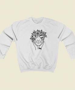 Flora Woman Line Art 80s Retro Sweatshirt Style