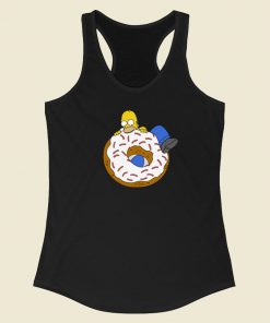 Homer And Big Donut Funny 80s Racerback Tank Top