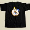 Homer And Big Donut Funny 80s Retro T Shirt Style