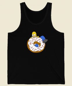 Homer And Big Donut Funny 80s Retro Tank Top
