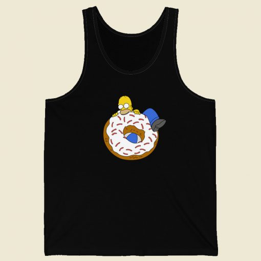 Homer And Big Donut Funny 80s Retro Tank Top