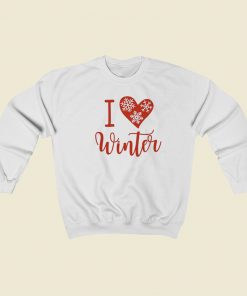 I Love Winter 80s Retro Sweatshirt Style