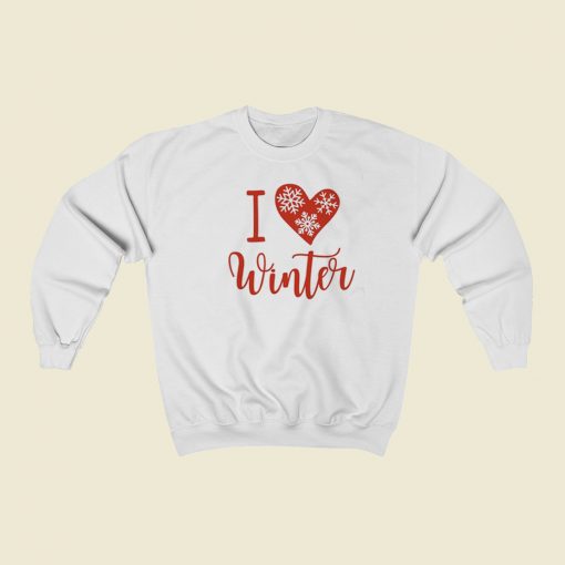 I Love Winter 80s Retro Sweatshirt Style