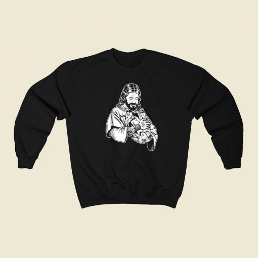 Jesus Loves Satan Baphomet 80s Retro Sweatshirt Style
