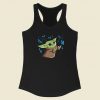 The Child With Blue Butterflies 80s Racerback Tank Top