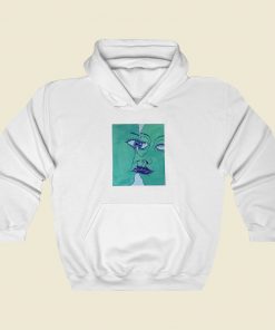 Two Green Faces Indie 80s Retro Hoodie Style