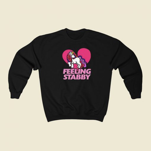 Feeling Stabby Unicorn 80s Sweatshirt Style
