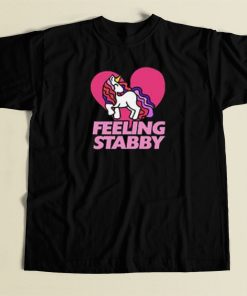 Feeling Stabby Unicorn 80s Retro T Shirt Style