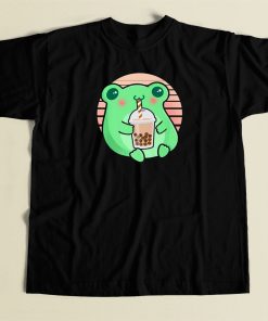 Frog Boba Tea Funny 80s Retro T Shirt Style