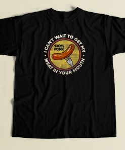 Funny Inappropriate Sausage 80s Retro T Shirt Style