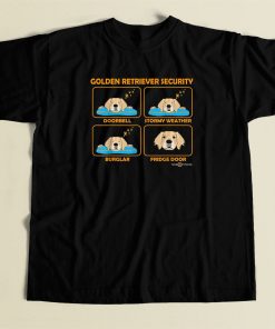 Funny Security Golden Retriever 80s Retro T Shirt Style