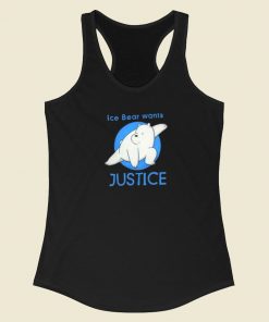 Ice Bear Wants Justice 80s Racerback Tank Top