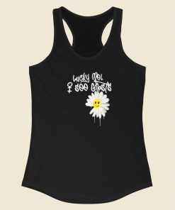 Lucky Me See Ghosts Daisy 80s Racerback Tank Top