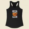 Pizza Is My Valentine 80s Racerback Tank Top